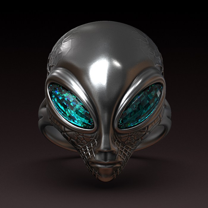 Alien ring 3D print model